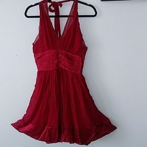 Red silk dress